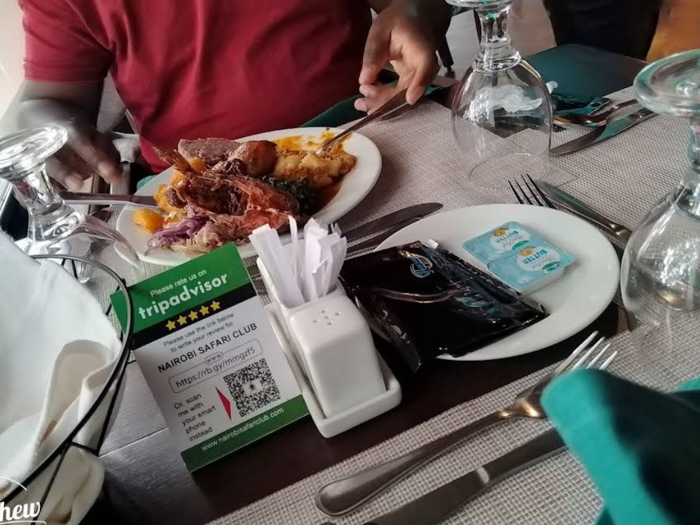 Dining table scene inside Lilian Tower Cafe